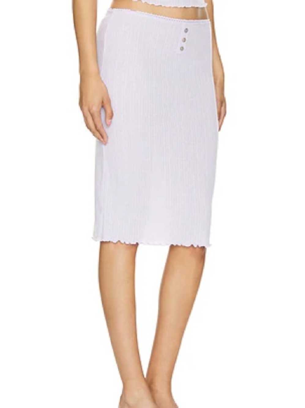 Tularosa light purple ribbed midi skirt